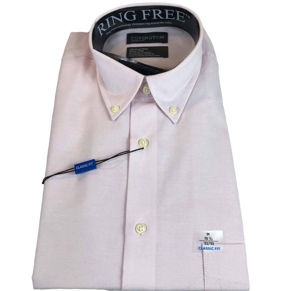 COVINGTON Men’s NWT long sleeve dress shirt classic fit size 15 1/2–32/33 pink